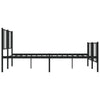 Sengeramme i metall uten madrass med fotgavl svart 180x200 cm