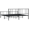 Sengeramme i metall uten madrass med fotgavl svart 180x200 cm