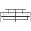 Sengeramme i metall med hode- og fotgavl svart 183x213 cm