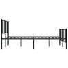 Sengeramme i metall med hode- og fotgavl svart 183x213 cm