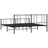 Sengeramme i metall med hode- og fotgavl svart 183x213 cm