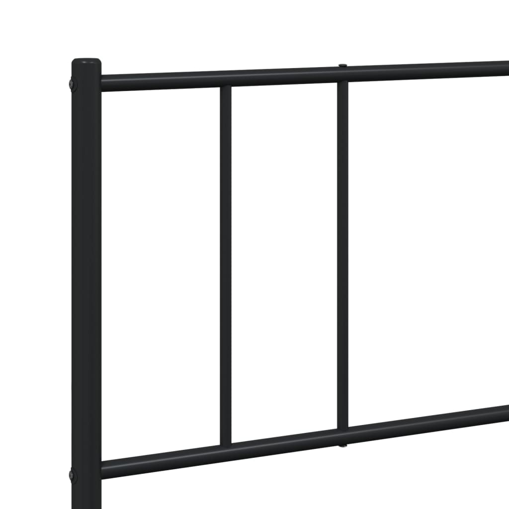 Sengeramme i metall med hode- og fotgavl svart 183x213 cm