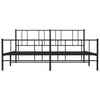 Sengeramme i metall med hode- og fotgavl svart 193x203 cm