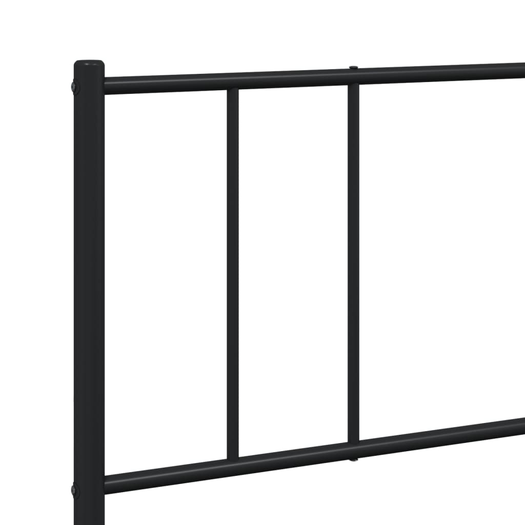 Sengeramme i metall med hode- og fotgavl svart 200x200 cm