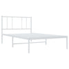 Sengeramme i metall uten madrass med hodegavl hvit 75x190 cm