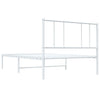 Sengeramme i metall uten madrass med hodegavl hvit 75x190 cm