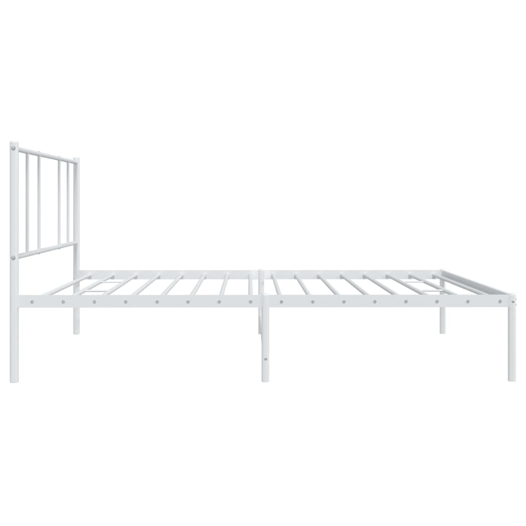 Sengeramme i metall med hodegavl hvit 90x190 cm
