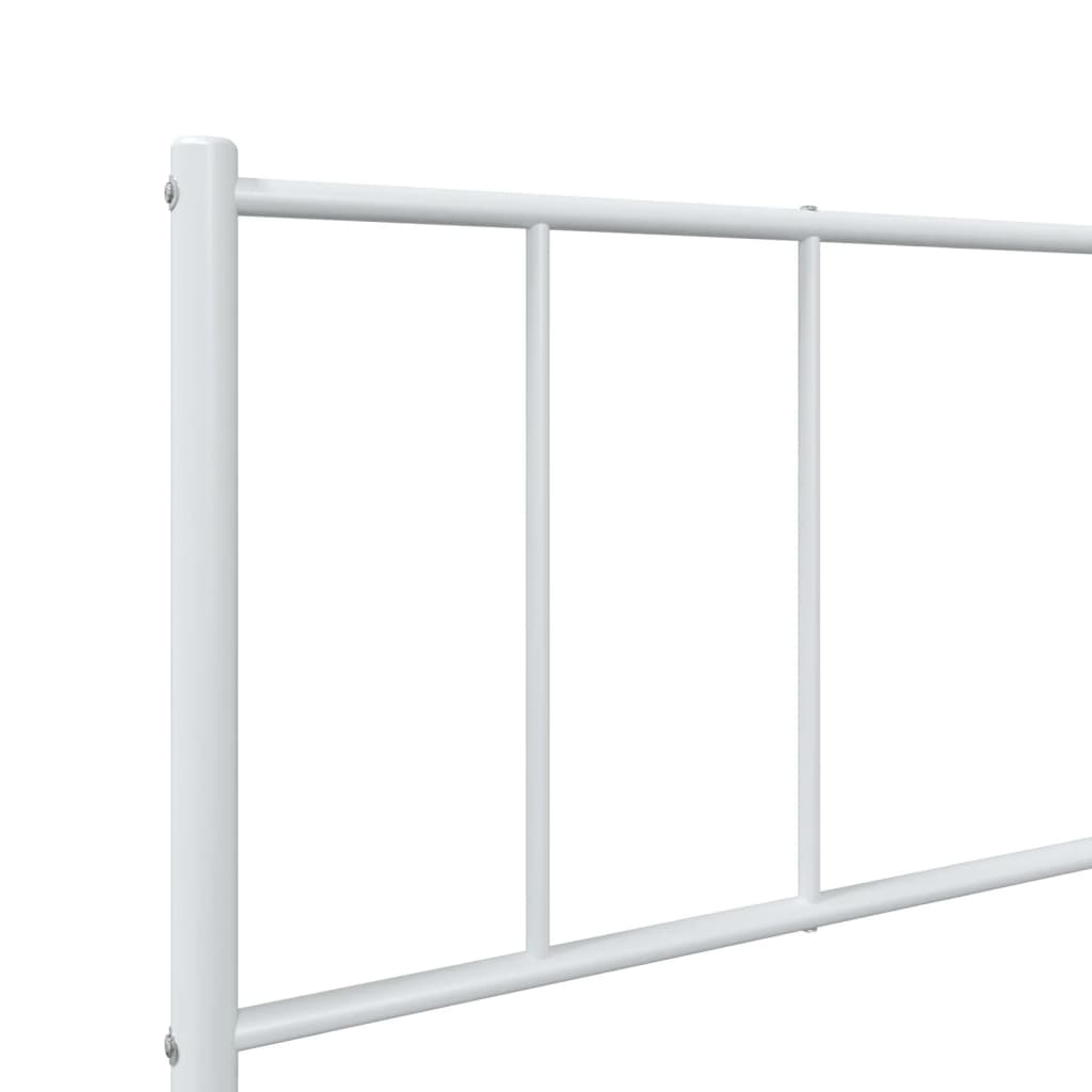 Sengeramme i metall med hodegavl hvit 90x190 cm