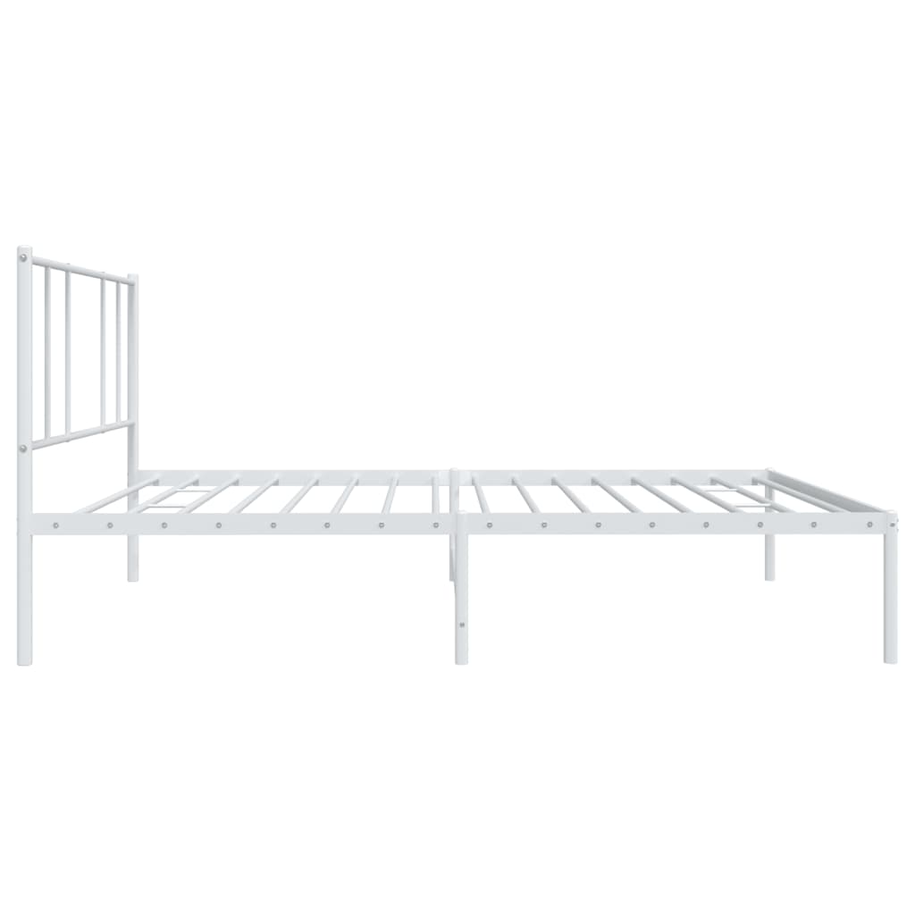 Sengeramme i metall med hodegavl hvit 100x190 cm