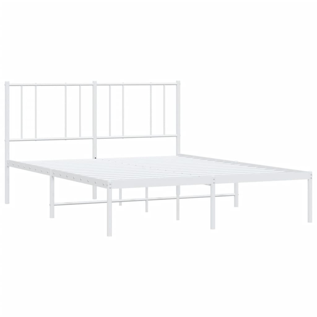 Sengeramme i metall med hodegavl hvit 120x200 cm