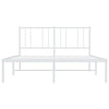 Sengeramme i metall med sengegavl hvit 150x200 cm