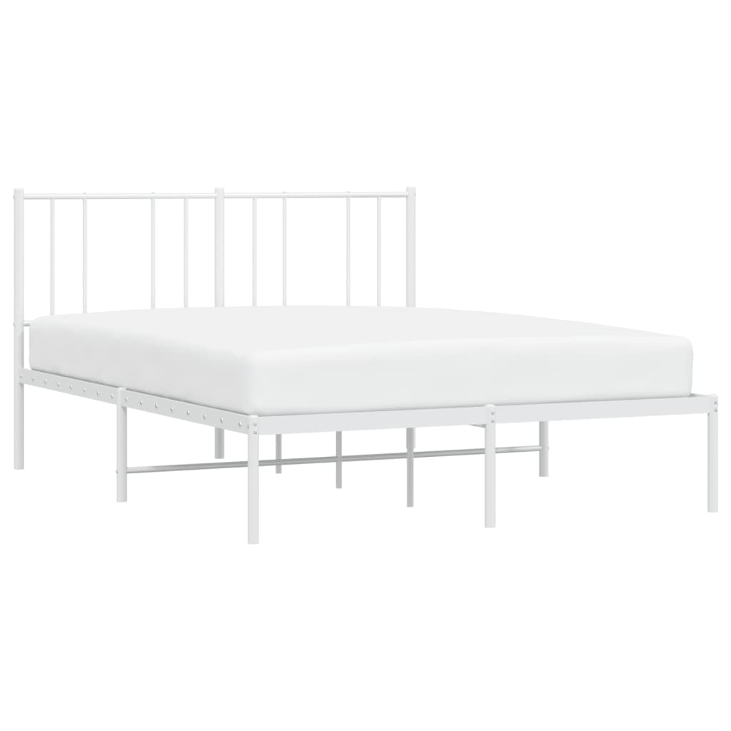 Sengeramme i metall med sengegavl hvit 160x200 cm
