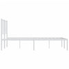 Sengeramme i metall med sengegavl hvit 160x200 cm