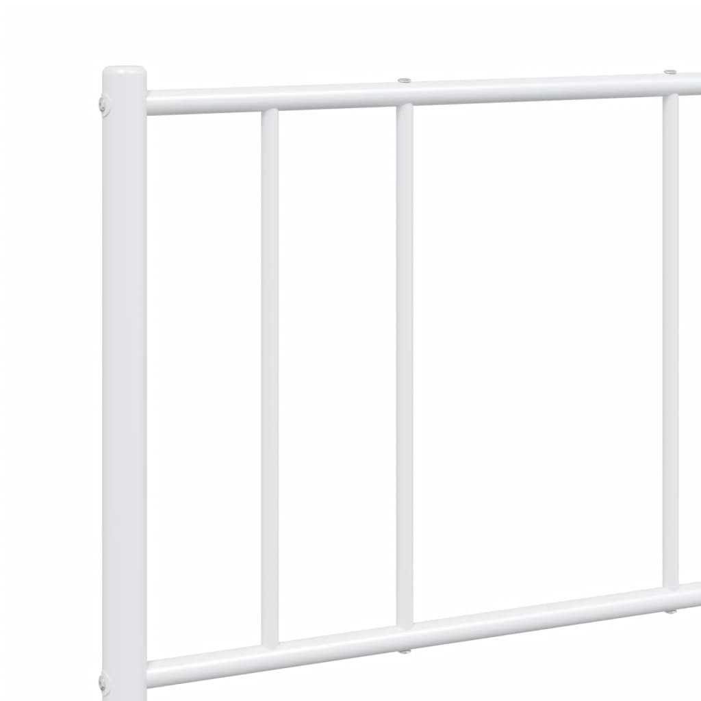 Sengeramme i metall med sengegavl hvit 160x200 cm