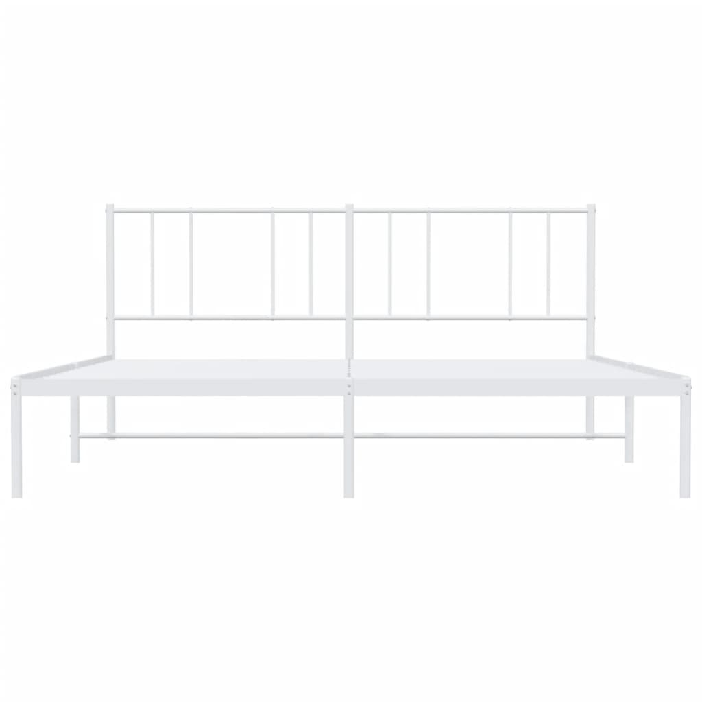 Sengeramme i metall med sengegavl hvit 180x200 cm
