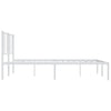 Sengeramme i metall med sengegavl hvit 180x200 cm
