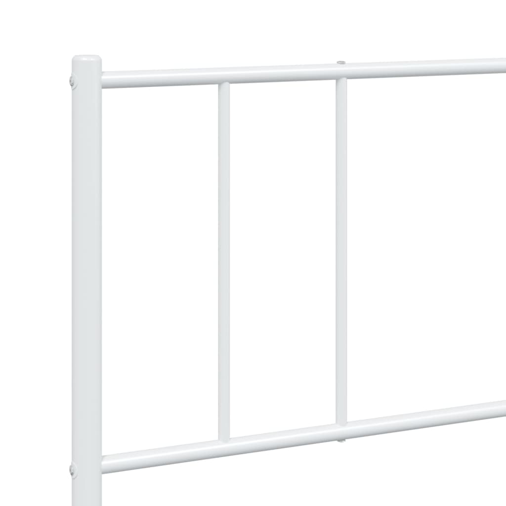 Sengeramme i metall med sengegavl hvit 180x200 cm