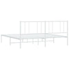 Sengeramme i metall med sengegavl hvit 200x200 cm