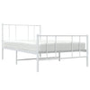 Sengeramme i metall med hode- og fotgavl hvit 90x190 cm