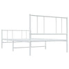 Sengeramme i metall med hode- og fotgavl hvit 90x190 cm