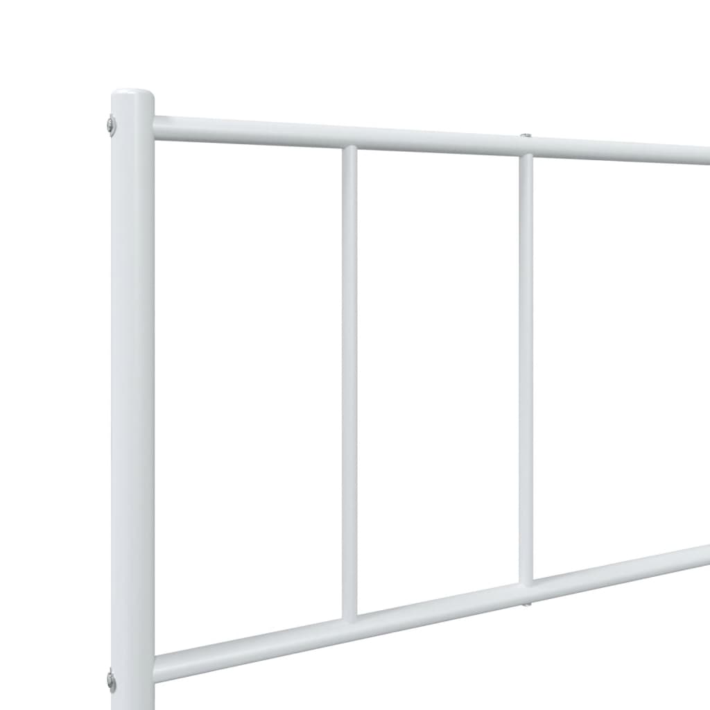 Sengeramme i metall med hode- og fotgavl hvit 90x190 cm