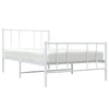 Sengeramme i metall med hode- og fotgavl hvit 90x200 cm