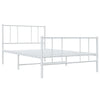 Sengeramme i metall med hode- og fotgavl hvit 90x200 cm