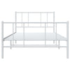 Sengeramme i metall med hode- og fotgavl hvit 90x200 cm