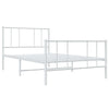 Sengeramme i metall med hode- og fotgavl hvit 100x190 cm