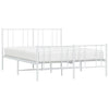 Sengeramme i metall med hode- og fotgavl hvit 140x190 cm
