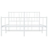 Sengeramme i metall med hode- og fotgavl hvit 160x200 cm
