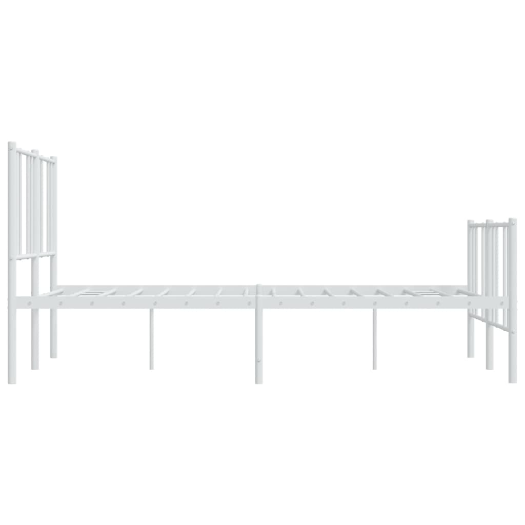 Sengeramme i metall med hode- og fotgavl hvit 160x200 cm
