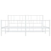 Sengeramme i metall med hode- og fotgavl hvit 180x200 cm