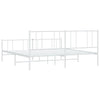 Sengeramme i metall med hode- og fotgavl hvit 183x213 cm