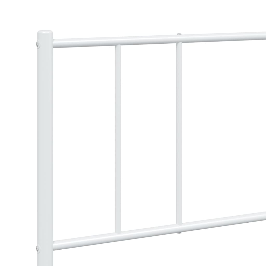 Sengeramme i metall med hode- og fotgavl hvit 183x213 cm