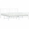 Sengeramme i metall med hode- og fotgavl hvit 193x203 cm