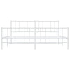 Sengeramme i metall med hode- og fotgavl hvit 193x203 cm