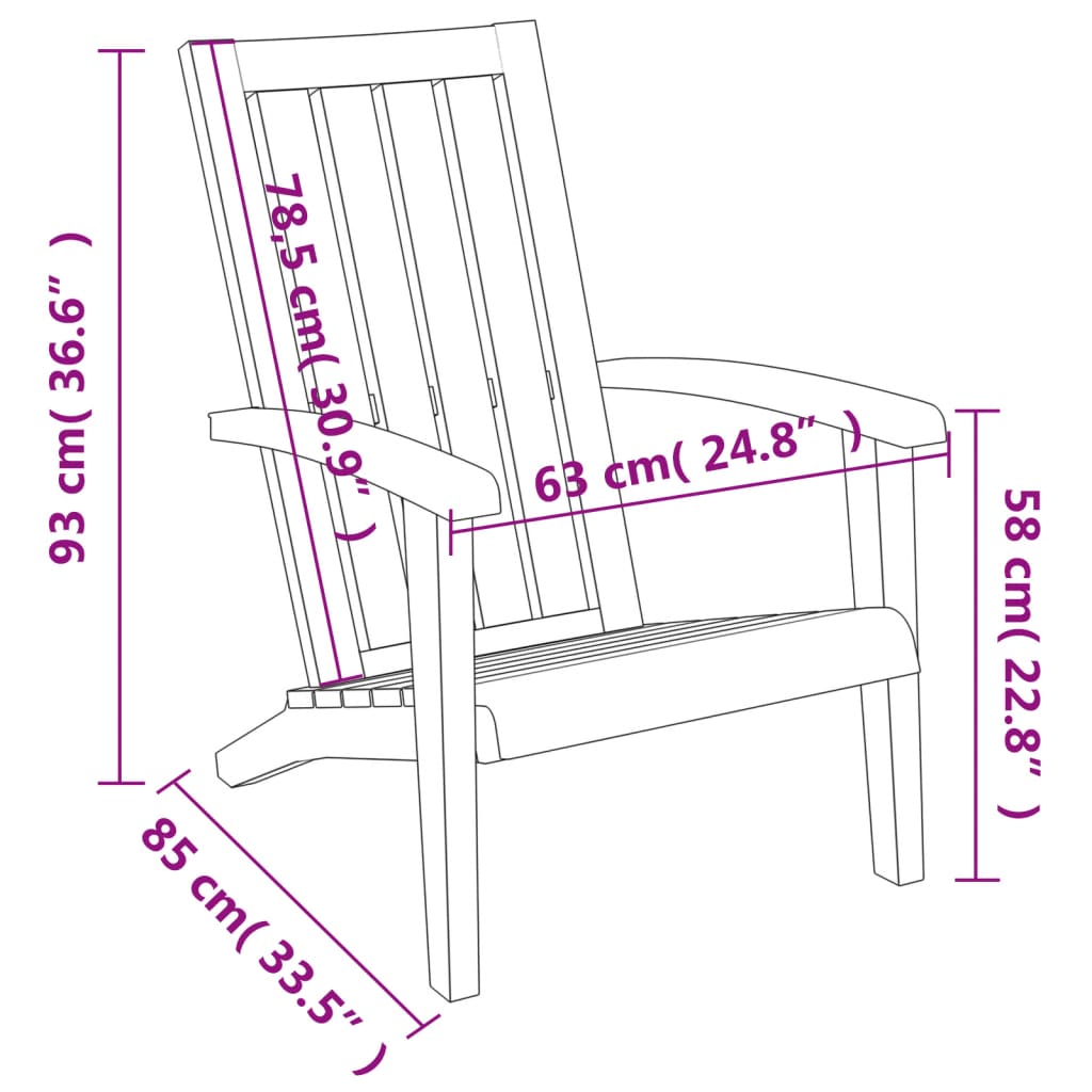 Adirondack hagestoler 2 stk lysebrun polypropylen