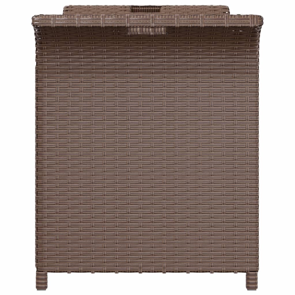 Hagebenk med pute brun 116x46x57 cm polyrotting