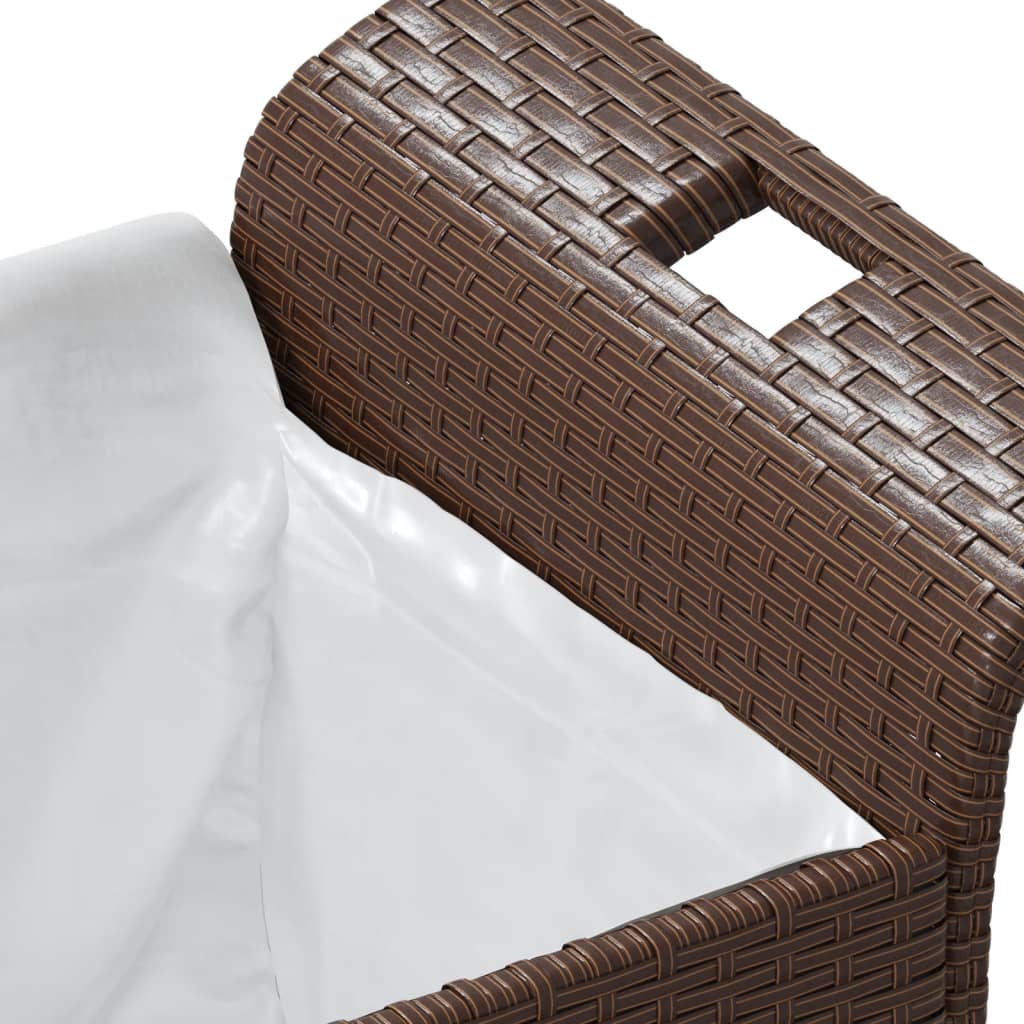 Hagebenk med pute brun 116x46x57 cm polyrotting