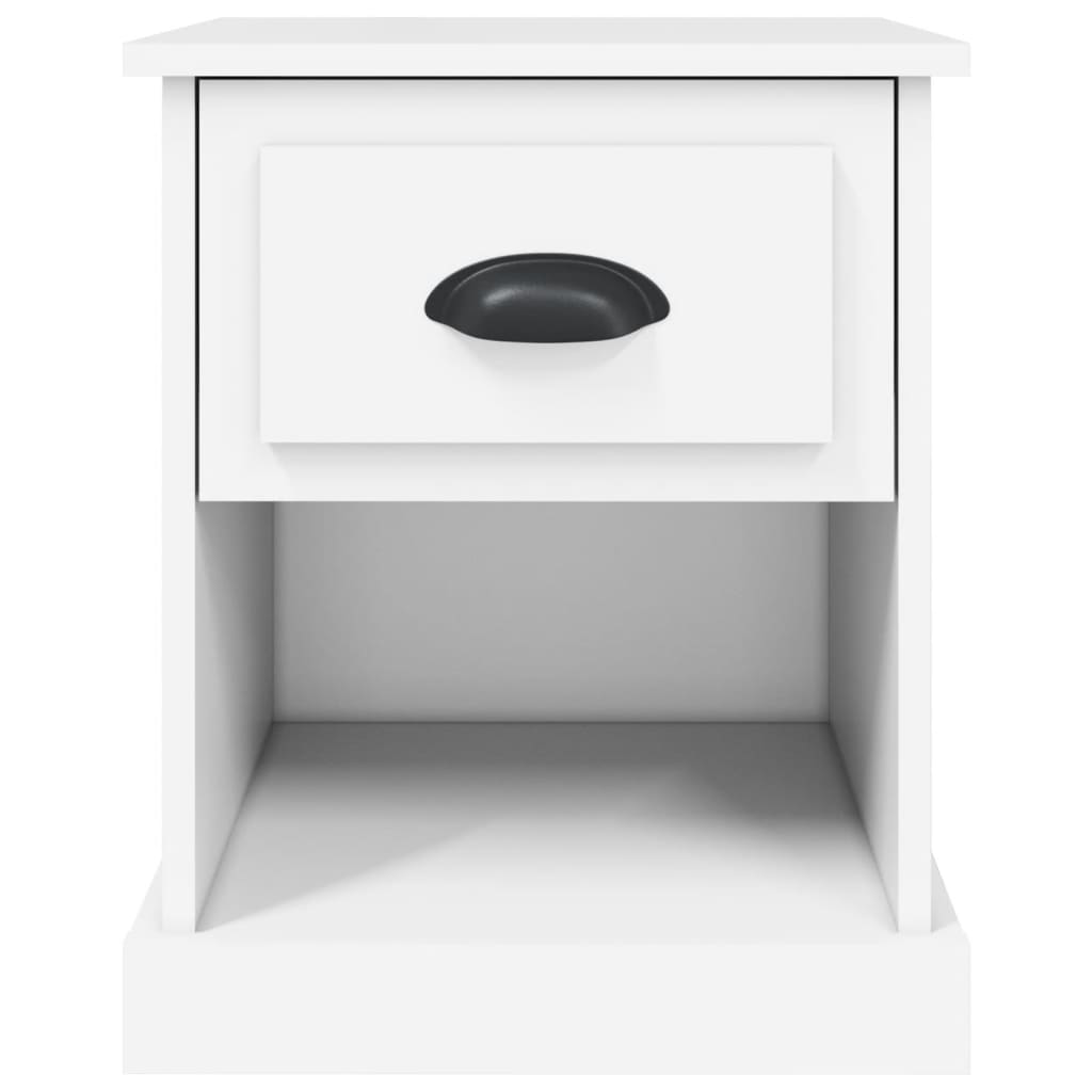 Nattbord 2 stk hvit 39x39x47,5 cm konstruert tre