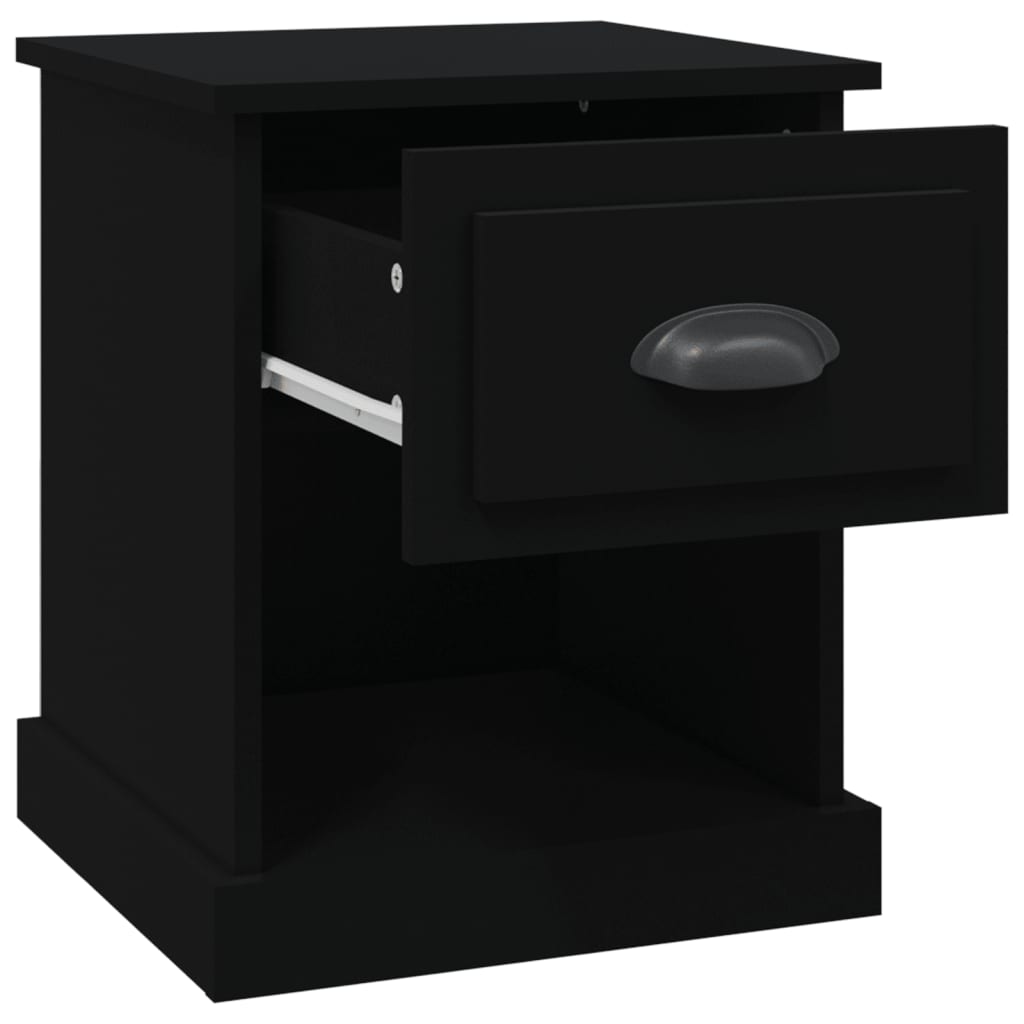 Nattbord 2 stk svart 39x39x47,5 cm konstruert tre
