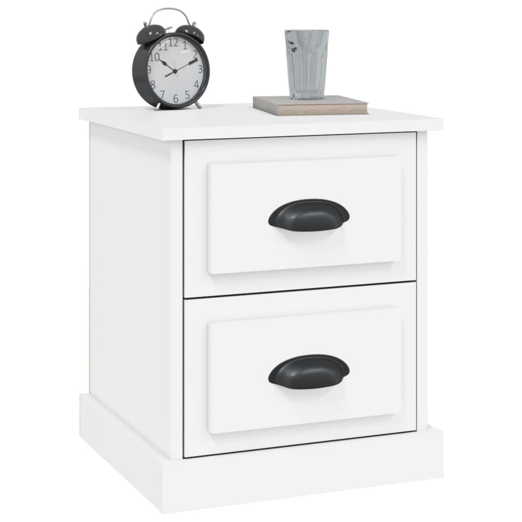 Nattbord 2 stk hvit 39x39x47,5 cm konstruert tre