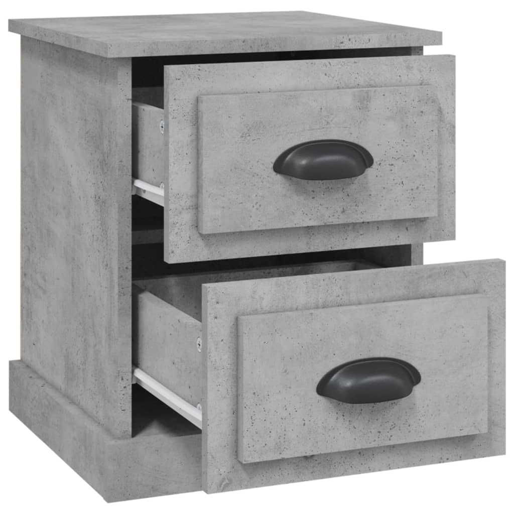 Nattbord 2 stk betonggrå 39x39x47,5 cm konstruert tre