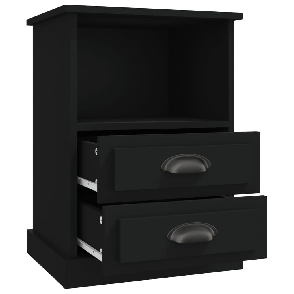 Nattbord 2 stk svart 43x36x60 cm