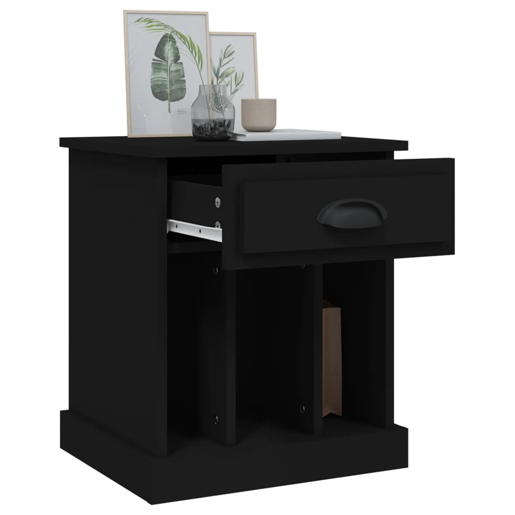 Nattbord 2 stk svart 43x36x50 cm