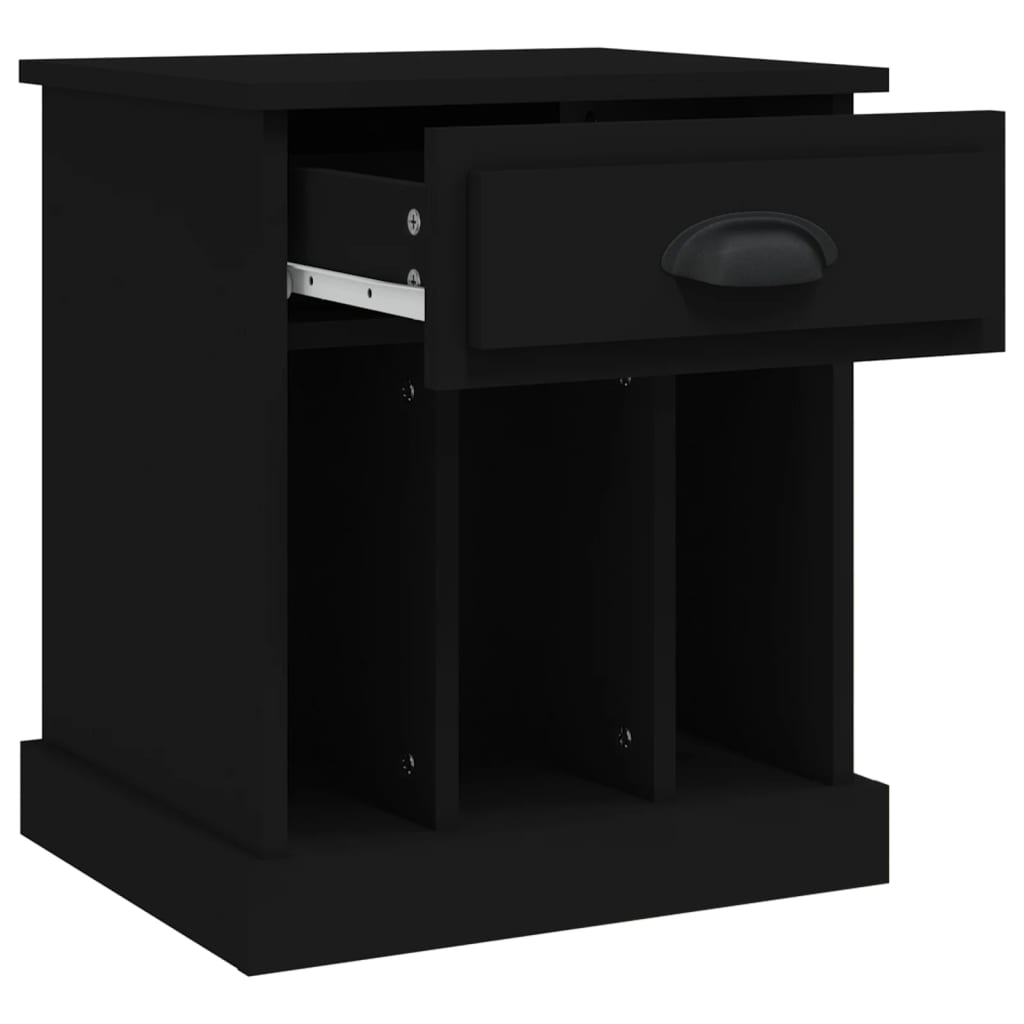 Nattbord 2 stk svart 43x36x50 cm