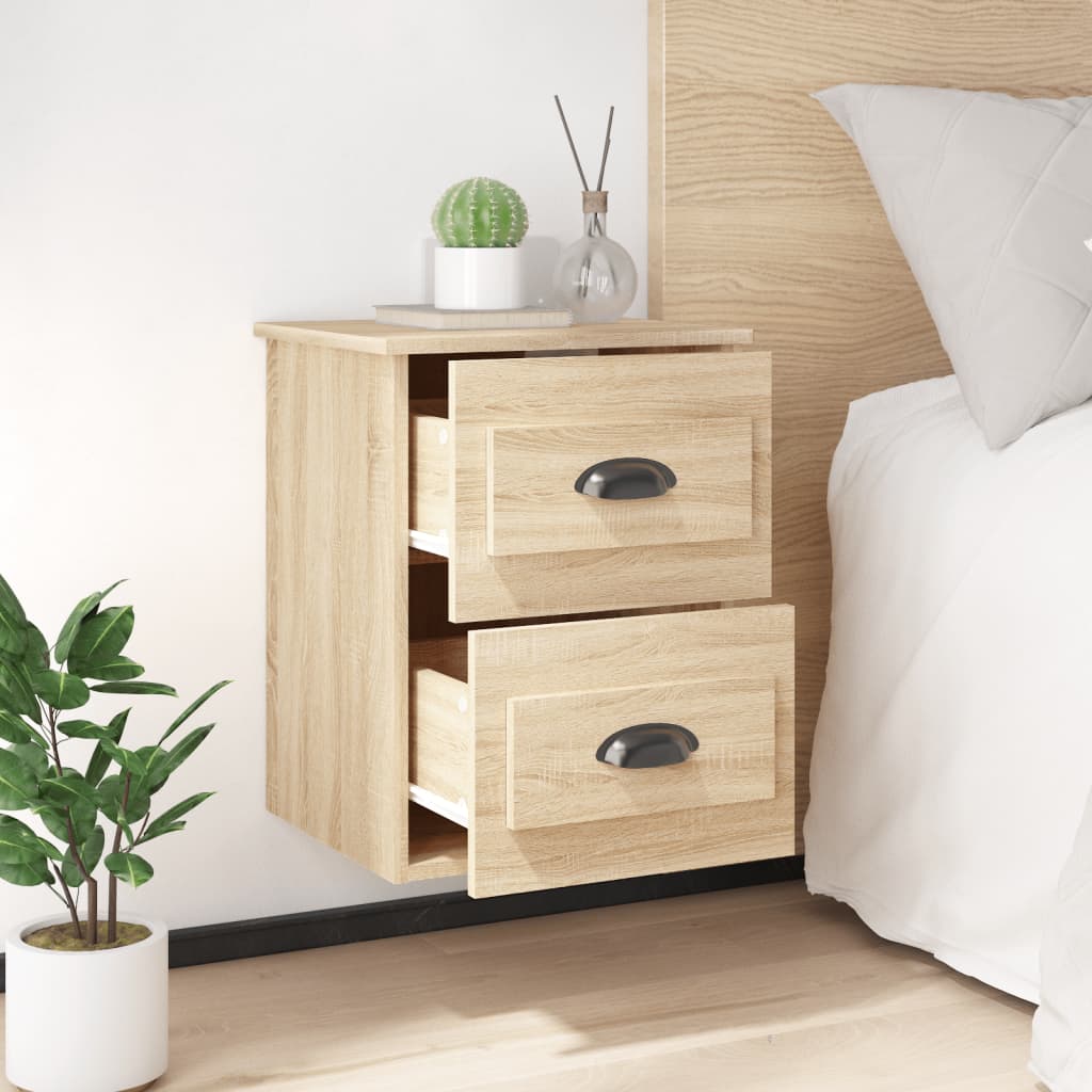 Veggmontert nattbord sonoma eik 41,5x36x53 cm
