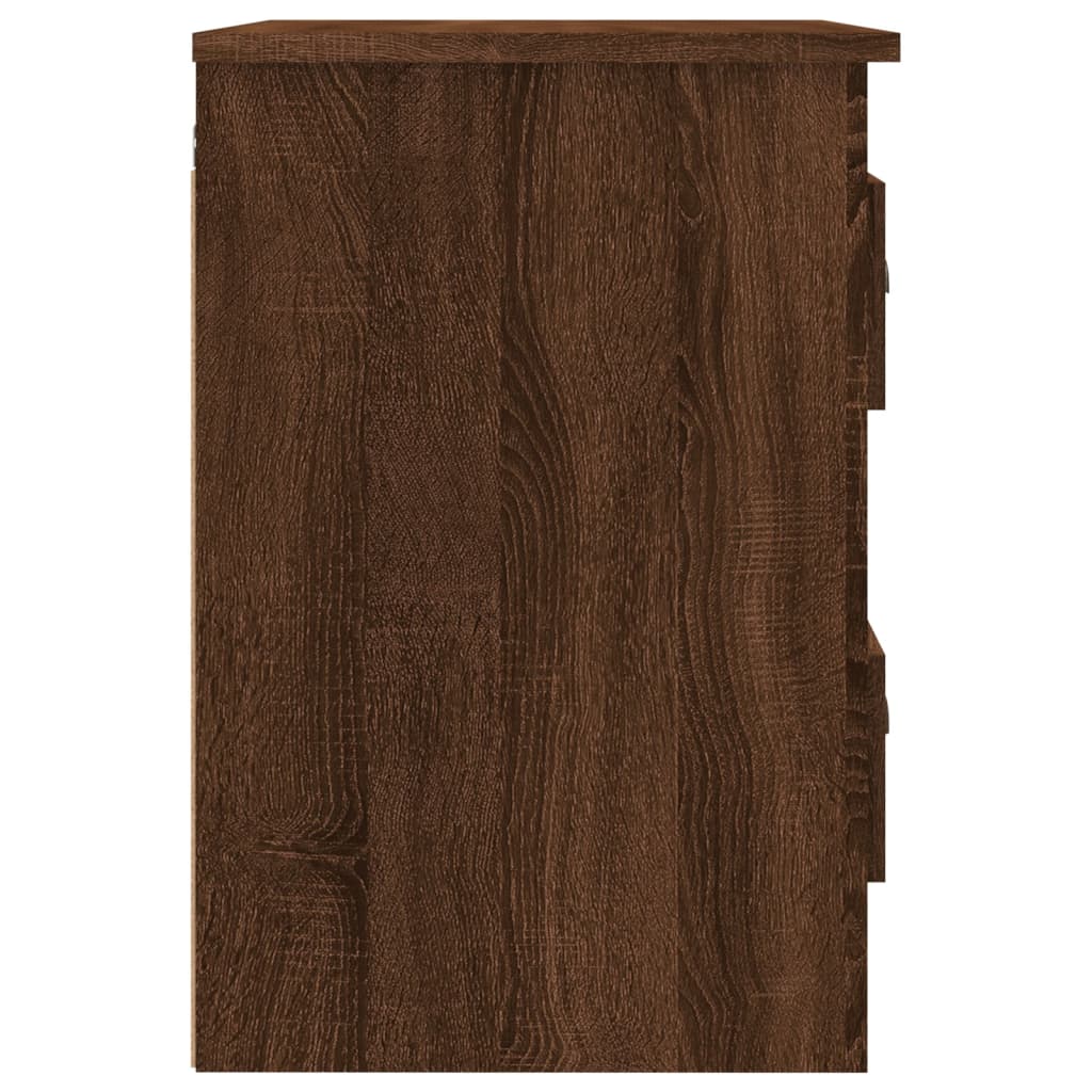 Veggmontert nattbord brun eik 41,5x36x53 cm