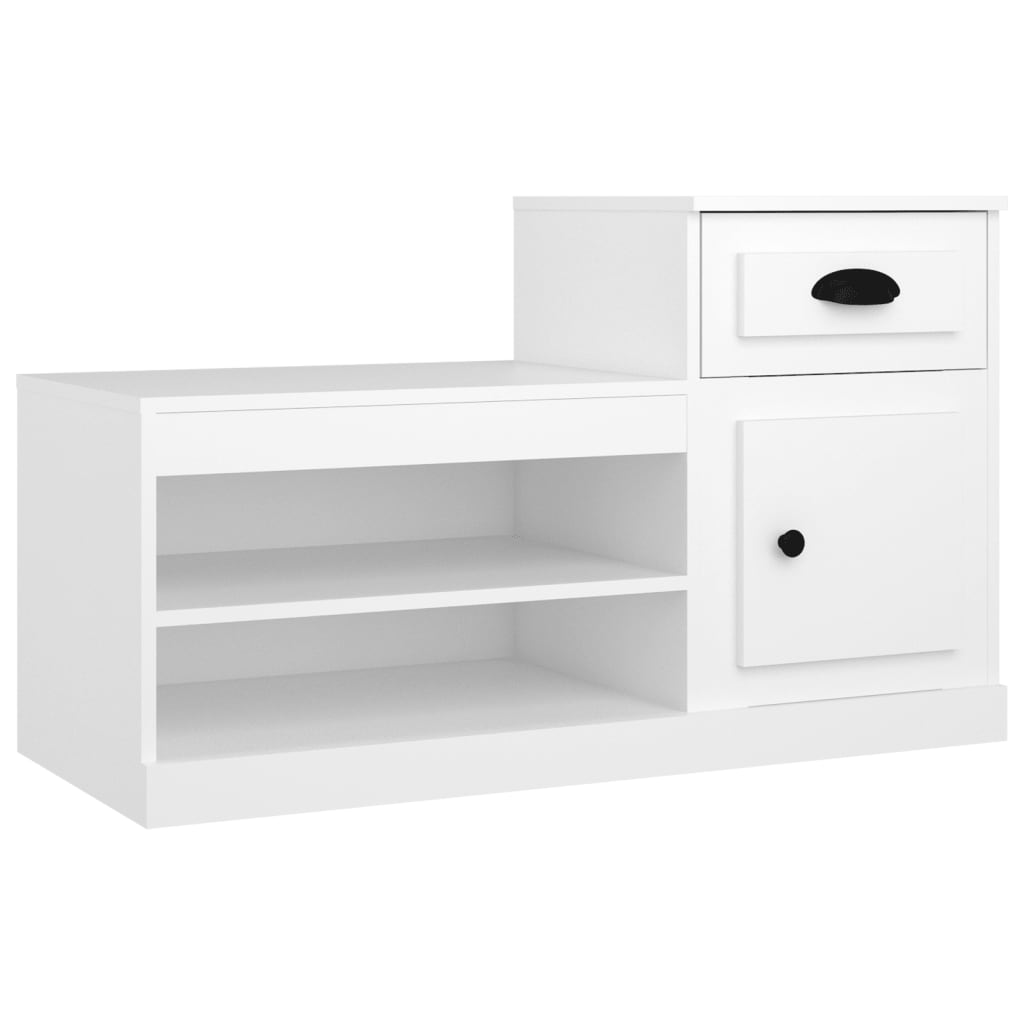 Skoskap hvit 100x42x60 cm konstruert tre